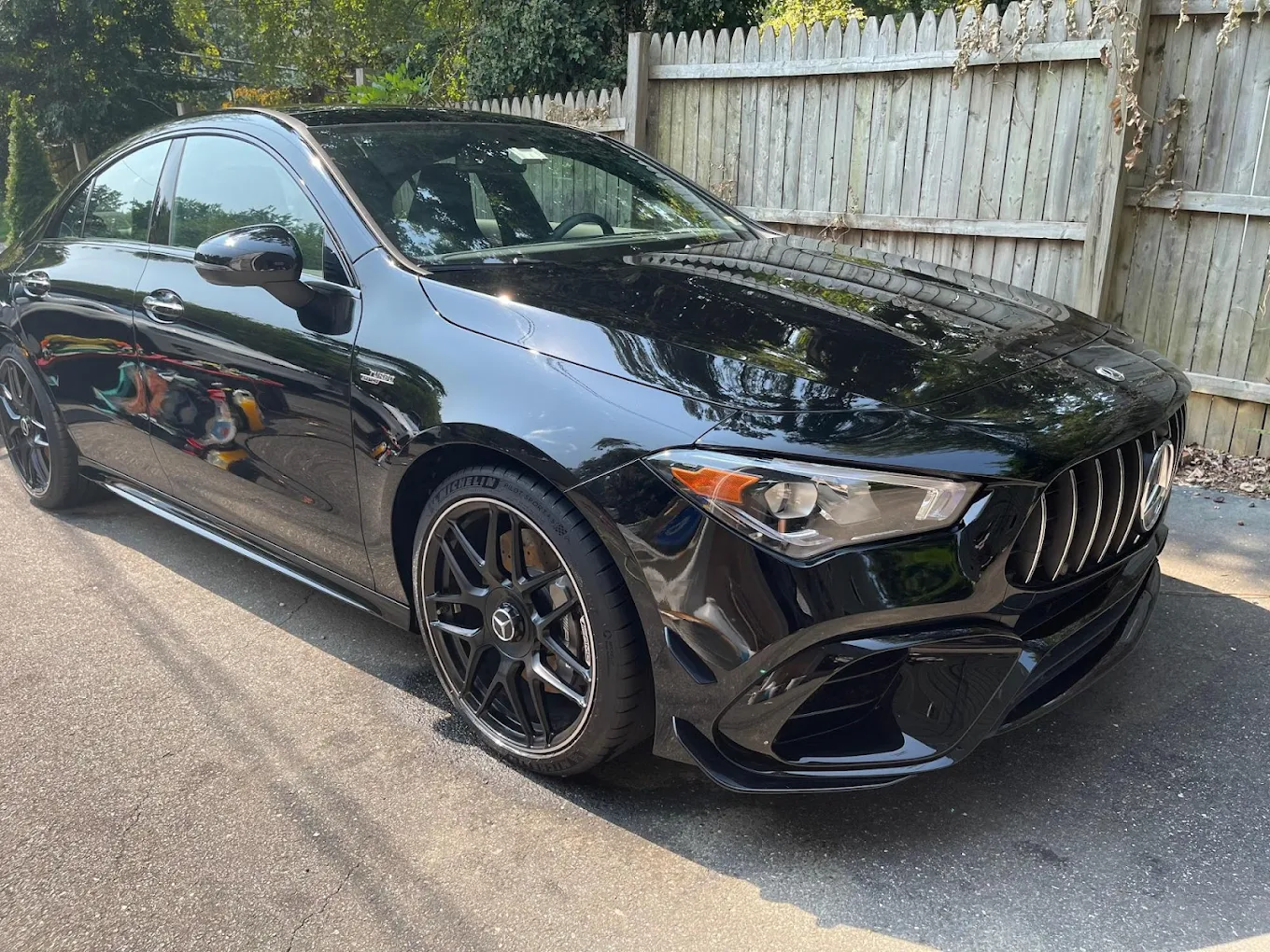 Detailed black Mercedes-AMG CLA exterior